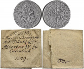 Altdeutschland und RDR bis 1800: Brandenburg-Franken, Albrecht Alcibiades 1541-1554: Dicker Zinnguß des 1/4 Talers 1549, vgl. Slg. Grüber 3290, vgl. v...