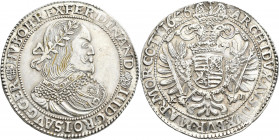 Haus Habsburg: Ferdinand III. 1637-1657: Taler 1656 KB, Kremnitz. Davenport 3198, Herinek 478, Voglhuber 197. 28,71 g. Randfehler / entfernter Henkel,...