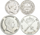 Bayern: Kleines Lot 4 Münzen, dabei: Taler 1814 (AKS 44), Gulden 1837 (AKS 78), Vereinstaler 1857 (AKS 149) sowie Madonnentaler 1770 A (Amberg, Dav. 1...