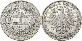 Frankfurt am Main: Freie Stadt: Doppeltaler 1841 (3½ Gulden - 2 Thaler), AKS 2, Jaeger 23. Kratzer, sehr schön.
 [differenzbesteuert]