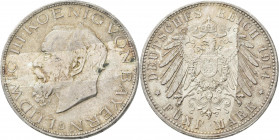 Bayern: Ludwig III. 1913-1918: 5 Mark 1914 D, Jaeger 53. Patina, vorzüglich.
 [differenzbesteuert]