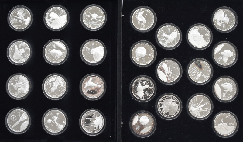 Marshallinseln: 20 Jahre Mondlandung: Eine Kassette mit 26 Silbermünzen der Seri...