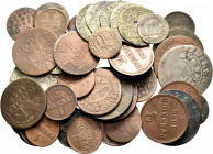 Deutschland: Lot 50 Münzen aus Altdeutschland ca. 1760-1860, überwiegend Kupfer Kleinmünzen, aber auch Silberstücke dabei.
 [differenzbesteuert]
