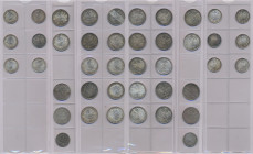 Umlaufmünzen 1 Pf. - 1 Mark: Lot 6 x ½ Mark 1907 D, Jaeger 16, in Stempelglanz!!!, dabei noch 1 x 1906 J in ss. Dazu noch 10 x 1 Mark 1912 D und 2 x 1...
