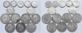 Preußen: Kleines Lot mit 5 x 2 Mark, 2 x 3 Mark sowie 7 x 5 Mark aus Preußen. Insg. 14 Münzen.
 [differenzbesteuert]