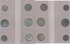 Württemberg: Kleine Sammlung 6 Münzen, dabei: 2 Mark 1880, 5 Mark 1876, 2 Mak 1899, 3 Mark 1911, 5 Mark 1908 sowie die Gedenkmünze Charlotte 1911.
 [...