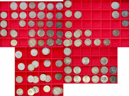 DDR: Dubblettensammlung DDR Gedenkmünzen in 4 Lindnerboxen, inklusive einigen Silberausgaben. Dabei noch ein kleines Album mit CuNi Gedenkmünzen und U...