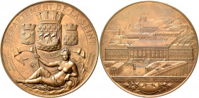 Medaillen alle Welt: Frankreich, Departement de la Seine: Bronzemedaille 1874 von Duv et Daumet (Architectes) und Lagrange (Graveaur) als Justizauszei...