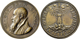 Medaillen alle Welt: Frankreich: Michel de L'Hopital 1505-1573:Bronzegußmedaille o.J., unsigniert, auf seine Kanzlerschaft 1560-1562, Av: Brustbild na...