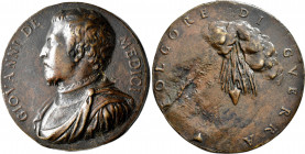 Medaillen alle Welt: Italien, Florenz: Giovanni de Medici (1498-1526), auch Giovanni delle Bande Nere, Bronzegußmedaille o. J. (um 1546), von Danese C...