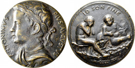 Medaillen alle Welt: Italien: Bronzegussmedaille 1466. Modell von Giovanni Boldù (1454-1477), auf den römischen Kaiser Caracalla (198-217). Belorbeert...