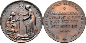Medaillen Deutschland: Weimarer Republik 1918-1933: Bronzegußmedaille o.J. Auf die Missachtung der Menschenwürde durch die Siegermächte. 'VAE VICTIS' ...