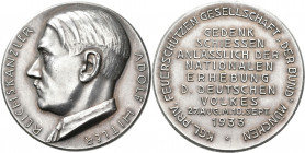 Medaillen Deutschland: Drittes Reich: Silbermedaille 1933 von G. Weber auf das Gedenkschießen 1933 in München. Büste Adolf Hitler nach links, Umschrif...
