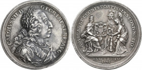 Medaillen Deutschland - Personen: Karl Albert von Bayern als Kaiser Karl VII. 1742-1745: Silbermedaille 1742, Stempel von P.P. Werner und Johann Leonh...
