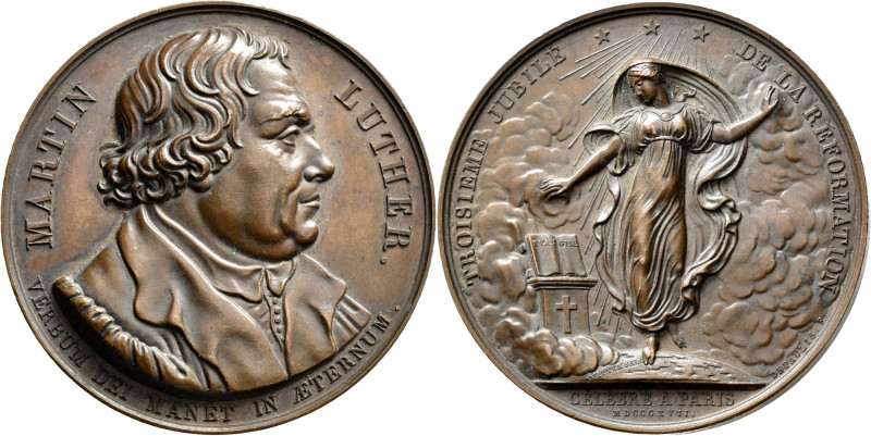 Medaillen Deutschland - Personen: Luther, Martin: Bronze Medaille von F Depaulis...