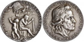 Medaillen Deutschland - Personen: Schiller Friedrich von, 1759-1805: Silbermedaille 1934, Stempel von Karl Goetz, auf seinen 175. Geburtstag, Klein/Ra...