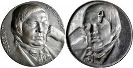 Medaillen Deutschland - Personen: Schumann Robert Alexander *1810 Zwickau, +1856 Endenich bei Bonn:Einseitige Bronze-Hohlgußmedaille o.J. von Felix Pf...