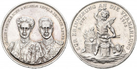 Medaillen Deutschland - Personen: Wilhelm II. 1888-1918: Silbermedaille 1905 aus der Werkstatt Lauer auf die Vermählung seines Sohnen Kronprinz Friedr...