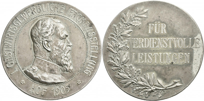Medaillen Deutschland - Geographisch: Bayern, Hof: Medaille 1905, unsigniert (v....