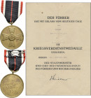 Orden & Ehrenzeichen: Drittes Reich: Kriegsverdienstmedaille (KVM) mit Verleihungsurkunde vom 01. September 1943. OEK 3837.
 [differenzbesteuert]