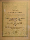 Orden & Ehrenzeichen: Drittes Reich: Ehrenurkunde der IHK Stgt. Nebenstelle Heilbronn vom 01. Mai 1941 für 25 Jahre Dienste beim Schleifmittelwerk Bie...