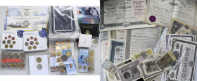 Nachlässe: Nachlass mit Euromünzen (dabei auch Vatikan, San Marino und Monako), DM-KMS, Euro-Proben, Banknoten und Aktien.
 [differenzbesteuert]