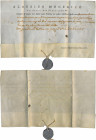 Varia, Sonstiges: Venezia/Venedig, Alvise IV. Mocenigo 1763-1778: Dokument 1775 des venezianischen Kanzlers Joannes Hyeronimus Zuccato, mit Bleisiegel...