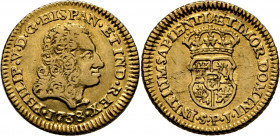 FELIPE V. Sevilla. 1/2 escudo. 1738. PJ. Rarísima. Segundo ejemplar conocido