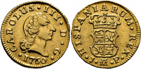 CARLOS III. Madrid. 1/2 escudo. 1760. JP. Corona lisa
