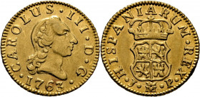 CARLOS III. Madrid. 1/2 escudo. 1763. JP. Escasa