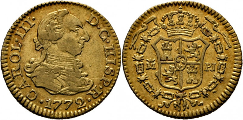 CARLOS III. Madrid. 1/2 escudo. 1772. PJ. Cy12167. Trg72. Rayitas en anverso, al...