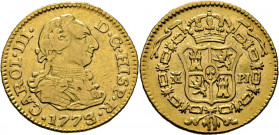 CARLOS III. Madrid. 1/2 escudo. 1773 sobre 2. PJ
