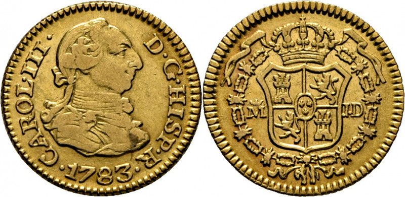 CARLOS III. Madrid. 1/2 escudo. 1783. JD. Cy12191. Trg80. Suaves y finas rayitas...
