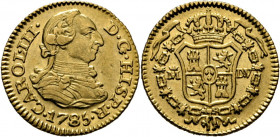 CARLOS III. Madrid. 1/2 escudo. 1785. DV. EBC. Atractivo. Escasa