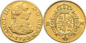 CARLOS III. Madrid. 1/2 escudo. 1788. M sobre DV. EBC/EBC+. Atractiva. Escasa