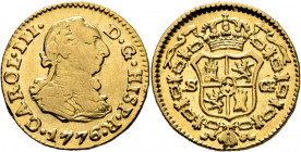 CARLOS III. Sevilla. 1/2 escudo. 1776 sobre 5. CF