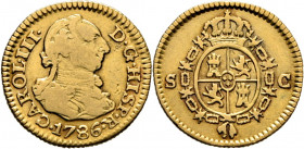 CARLOS III. Sevilla. 1/2 escudo. 1786. C. Rarísima