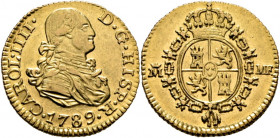 CARLOS IV. Madrid. 1/2 escudo. 1789. MF. Atractiva. Muy rara