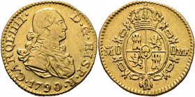 CARLOS IV. Madrid. 1/2 escudo. 1790. MF. Muy rara
