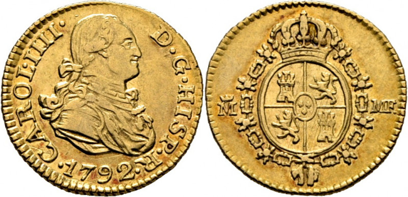 CARLOS IV. Madrid. 1/2 escudo. 1792. MF. Cy13992 (1.000 €). Trg117 (R4 53.000 pt...
