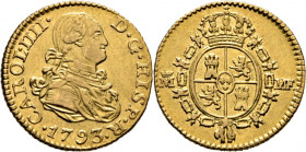 CARLOS IV. Madrid. 1/2 escudo. 1793. MF. Muy rara