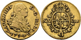 CARLOS IV. Madrid. 1/2 escudo. 1794. MF. Rara