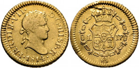 FERNANDO VII. Lima. 1/2 escudo. 1814. JP. Muy rara