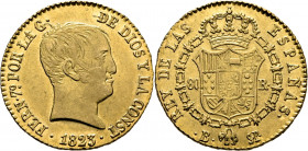 FERNANDO VII. Barcelona. 80 reales. 1823. SP. Casi EBC. Escasa