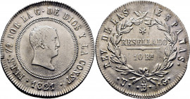 FERNANDO VII. Bilbao. 10 reales. 1821. VG. Casi SC. Muy llamativa. Muy rara