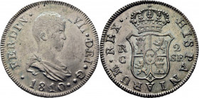 FERNANDO VII. Cataluña. 2 reales. 1810. FS. EBC/EBC-. Buen ejemplar. Rara