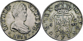 FERNANDO VII. Cataluña. 2 reales. 1811. FS