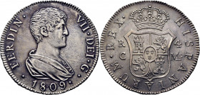 FERNANDO VII. Cataluña (Reus). 4 reales. 1809. MP. EBC/EBC+. Muy atractiva. Muy buen reverso