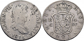 FERNANDO VII. Cataluña. 4 reales. 1814. SF. Rara