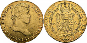 FERNANDO VII. Cataluña. 8 escudos. 1814. SF. Atractiva. Muy rara